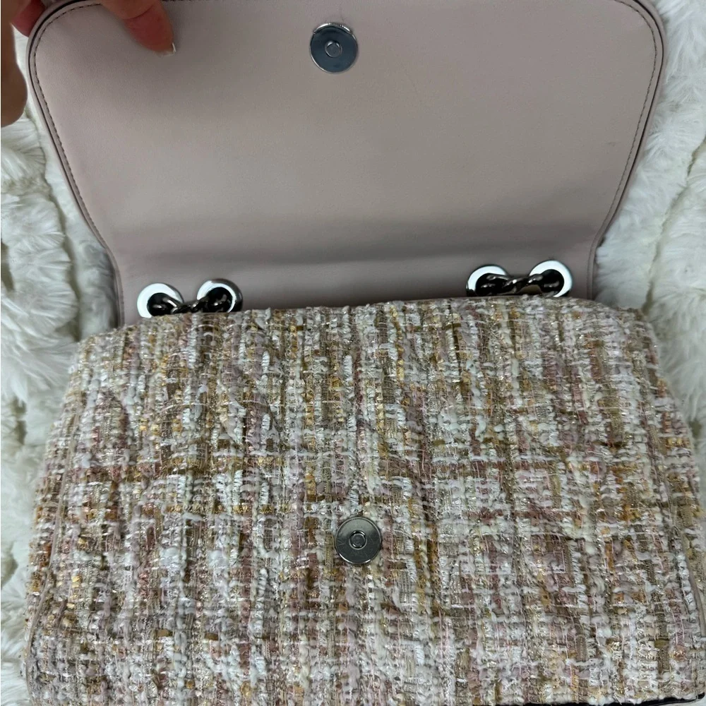 Kate Spade Cream and Brown Shoulder Bag with Chain Handles